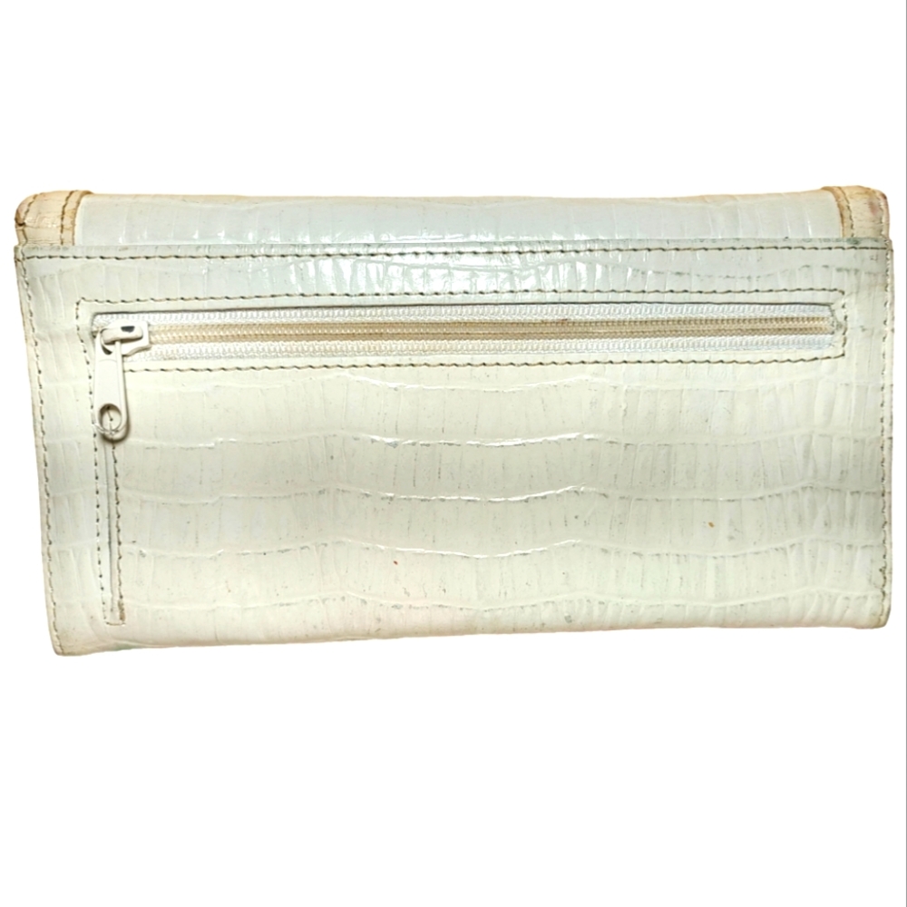 White Lizard Patterned Trifold Wallet - image 2